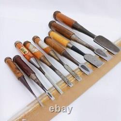 Japanese Nomi Chisel set of 7 HARUNOBU etc 2.9-36.4mm Woodwork From Japan