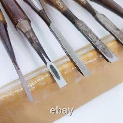 Japanese Nomi Chisel set of 7 HARUNOBU etc 2.9-36.4mm Woodwork From Japan