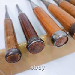 Japanese Nomi Chisel set of 7 HARUNOBU etc 2.9-36.4mm Woodwork From Japan