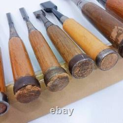 Japanese Nomi Chisel set of 7 HARUNOBU etc 2.9-36.4mm Woodwork From Japan