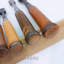 Japanese Nomi Chisel set of 7 HARUNOBU etc 2.9-36.4mm Woodwork From Japan