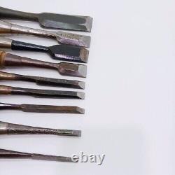 Japanese Nomi Chisel set of 7 HARUNOBU etc 2.9-36.4mm Woodwork From Japan