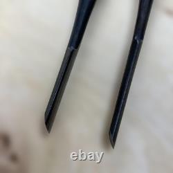 Japanese Out Cannel Gouge Soto Maru Nomi Set of 2 18mm 15mm Hirosada Sharpened