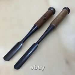 Japanese Out Cannel Gouge Soto Maru Nomi Set of 2 18mm 15mm Hirosada Sharpened