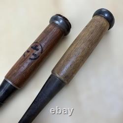 Japanese Out Cannel Gouge Soto Maru Nomi Set of 2 18mm 15mm Hirosada Sharpened