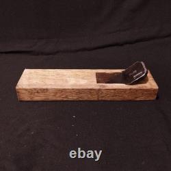 Japanese Single Blade Hand Plane Kanna 38mm Signed Blade Old Wooden Body