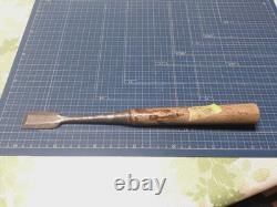 Japanese Tsuki Nomi Paring Chisel 8 Bu 24mm Signed Carpenter Chisel Partly Honed