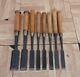 Japanese Used Chisels Nomi Tamamine Set of 8 Carpentry Tool Japan 1020