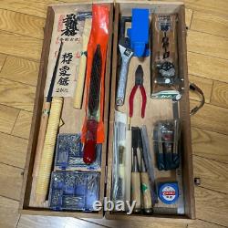 Japanese Vintage Carpenter Tool set With wood case Woodworking work #1