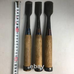 Japanese Vintage Chisel Set Choto Sei Signed Carving Woodworking Tools 3pcs Used