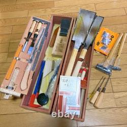 Japanese Vintage Kakuri Carpenter Tool set With wood case Woodworking work #2