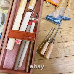 Japanese Vintage Kakuri Carpenter Tool set With wood case Woodworking work #2