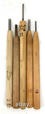 Japanese Vintage Wood Carving Tools Chisel Kit Set Craft Woodblock Printmaking