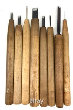 Japanese Vintage Wood Carving Tools Chisel Kit Set Craft Woodblock Printmaking