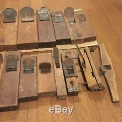 Japanese Vintage Woodworking Carpentry Tools Plane Kanna 18 Pcs Set Very Rare Q2