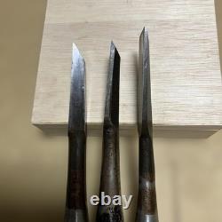 Japanese Woodworking Chisel Set 3 Piece Carpentry Hand Tools Used