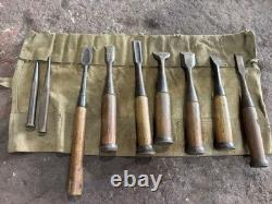 Japanese Woodworking Chisel Set 7 Piece Carpentry Hand Tools Used