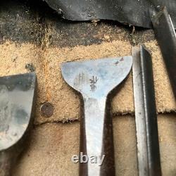 Japanese Woodworking Chisels Set of 15 Nomi Carpenter Tools Mixed Brands Used