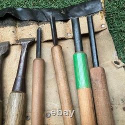 Japanese Woodworking Chisels Set of 15 Nomi Carpenter Tools Mixed Brands Used
