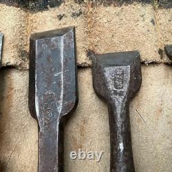 Japanese Woodworking Chisels Set of 15 Nomi Carpenter Tools Mixed Brands Used