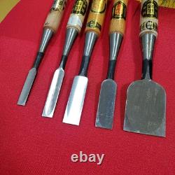 Japanese chisel NOMI 5 set Unused Professional Woodworking Tool #002