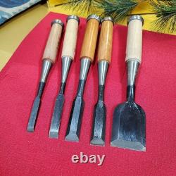 Japanese chisel NOMI 5 set Unused Professional Woodworking Tool #002