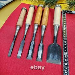 Japanese chisel NOMI 5 set Unused Professional Woodworking Tool #002