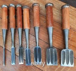 Japanese chisels Woodcarving Chisel Set Woodworking Tools 7 pieces