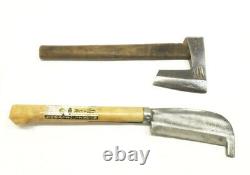 Japanese vintage Carpentry Tool AXE Hatchet? Woodworking Used 2 Set