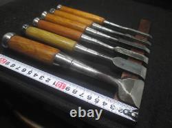Japanese vintage chisel 6 set mei NOMI from Japan wood working tool good condi h