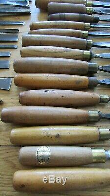 Job Lot of Vintage Wood Carving tools Chisels, Gouges X 40