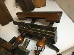 Job lot Antique Wooden plough Wood Planes / Planes Vintage Woodworking Tools