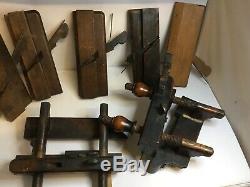Job lot Antique Wooden plough Wood Planes / Planes Vintage Woodworking Tools