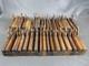 Job lot of 40 old wooden moulding & rebate planes vintage woodworking tools