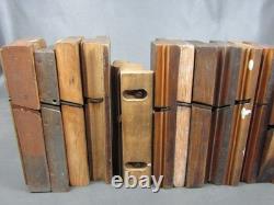 Job lot of 40 old wooden moulding & rebate planes vintage woodworking tools