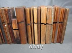 Job lot of 40 old wooden moulding & rebate planes vintage woodworking tools