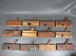 Job lot of 40 old wooden moulding & rebate planes vintage woodworking tools