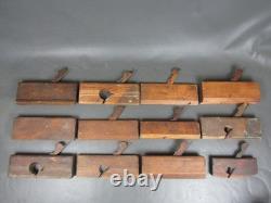 Job lot of 40 old wooden moulding & rebate planes vintage woodworking tools