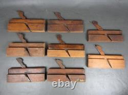 Job lot of 40 old wooden moulding & rebate planes vintage woodworking tools