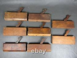 Job lot of 40 old wooden moulding & rebate planes vintage woodworking tools