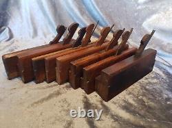 Job lot of 8 Vintage Wooden Moulding Plane Woodworking / Carpentry