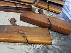 Job lot of 8 Vintage Wooden Moulding Plane Woodworking / Carpentry