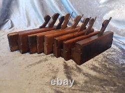 Job lot of 8 Vintage Wooden Moulding Plane Woodworking / Carpentry