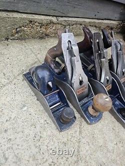 Joblot Of Vintage Record Woodworking Planes No's 120, 4, 5, 5 1/2, No 50