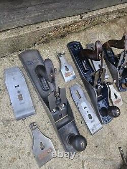 Joblot Of Vintage Record Woodworking Planes No's 120, 4, 5, 5 1/2, No 50