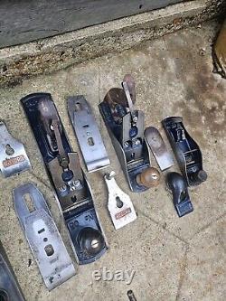 Joblot Of Vintage Record Woodworking Planes No's 120, 4, 5, 5 1/2, No 50