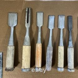 Junk Japanese Nomi Hammering Chisel 30Set Carpentry Woodworking Tools USED F/S