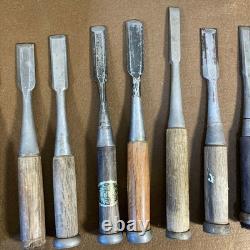 Junk Japanese Nomi Hammering Chisel 30Set Carpentry Woodworking Tools USED F/S