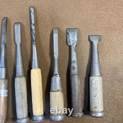 Junk Japanese Nomi Hammering Chisel 30Set Carpentry Woodworking Tools USED F/S