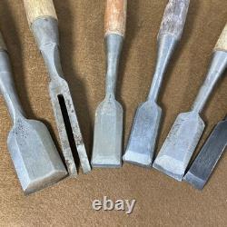 Junk Japanese Nomi Hammering Chisel 30Set Carpentry Woodworking Tools USED F/S